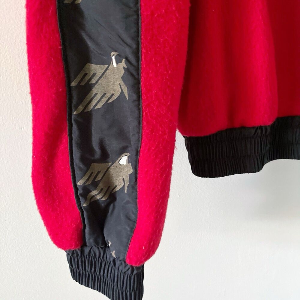 Vtg Nascar Winston Cup Men's Red Fleece Swingster Jacket XL USA Eagle Stripe - Picture 8 of 16